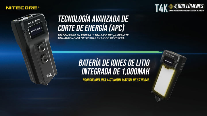 LINTERNA RECARGABLE T4K - 4000