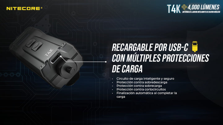 LINTERNA RECARGABLE T4K - 4000
