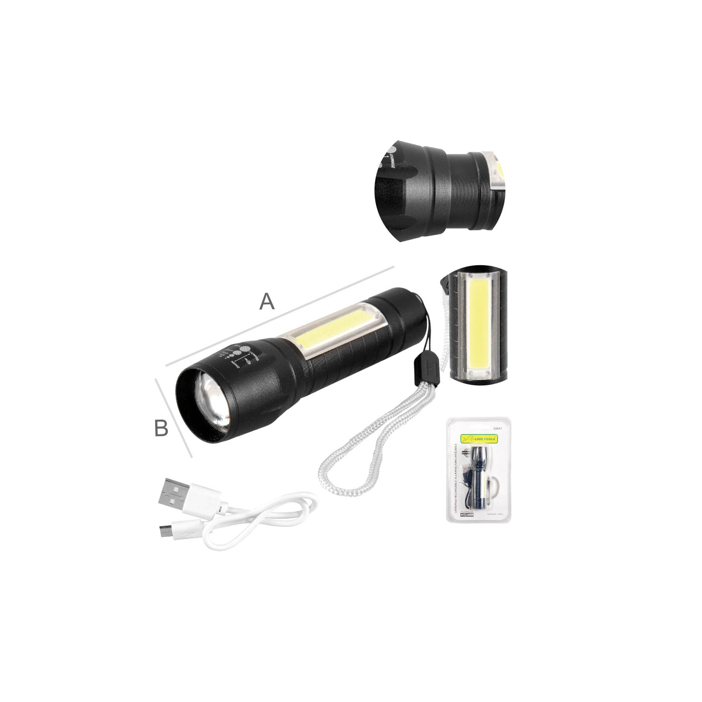 LINTERNA RECARGABLE ALUMINIO MINI 1 W 100 LUMEN