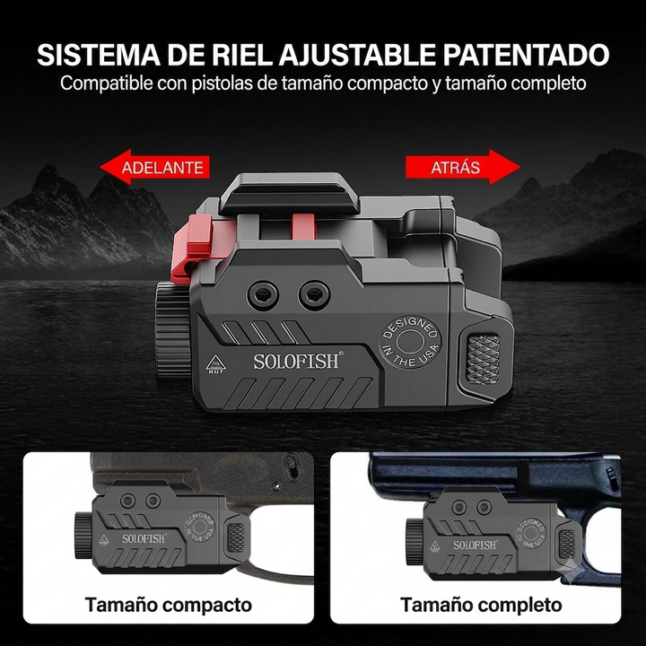 Laser azul Linterna SOLOFISH 450 lumens para Arma corta y larga
