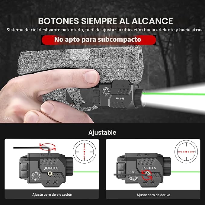 Linterna 800 lumen laser verde combo SOLOFISH