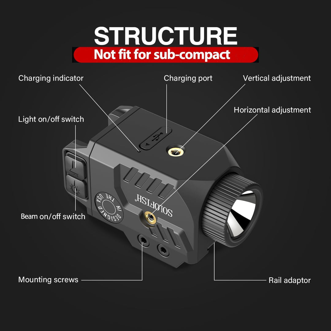 Linterna 800 lumen laser verde combo SOLOFISH