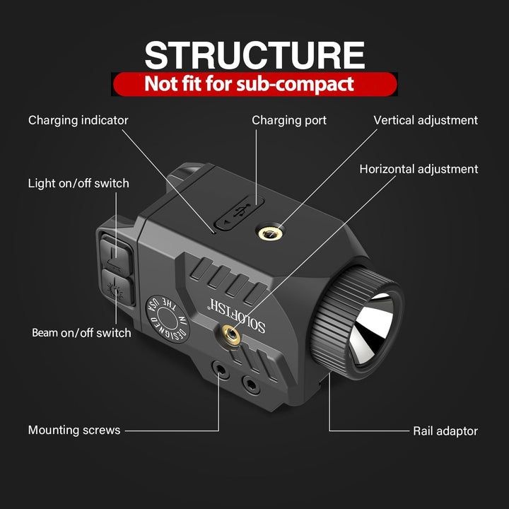 Linterna 800 lumen laser verde combo SOLOFISH