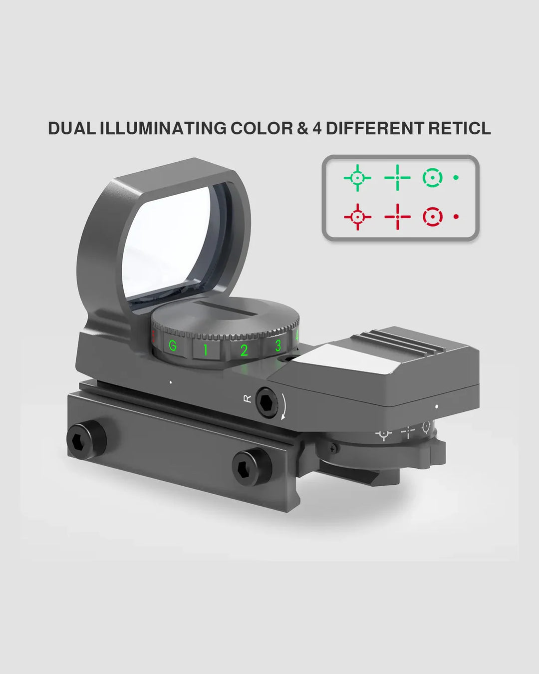 MIRA REFLEX RS-39 color Gris 4 CON RETICULAS VERDE ROJA
