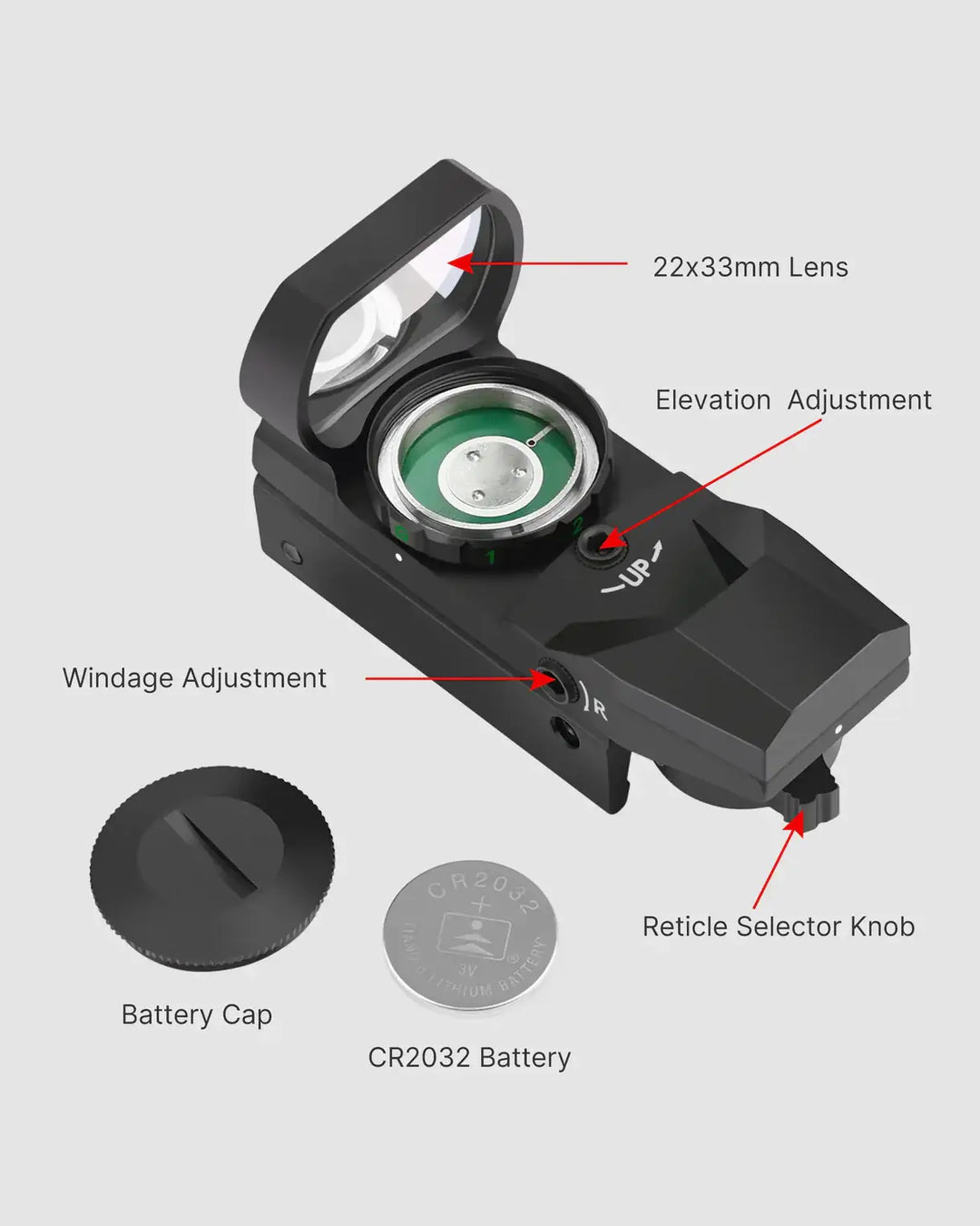 MIRA RS-29 Reflex Sight - Red/Green Illuminated Reticle