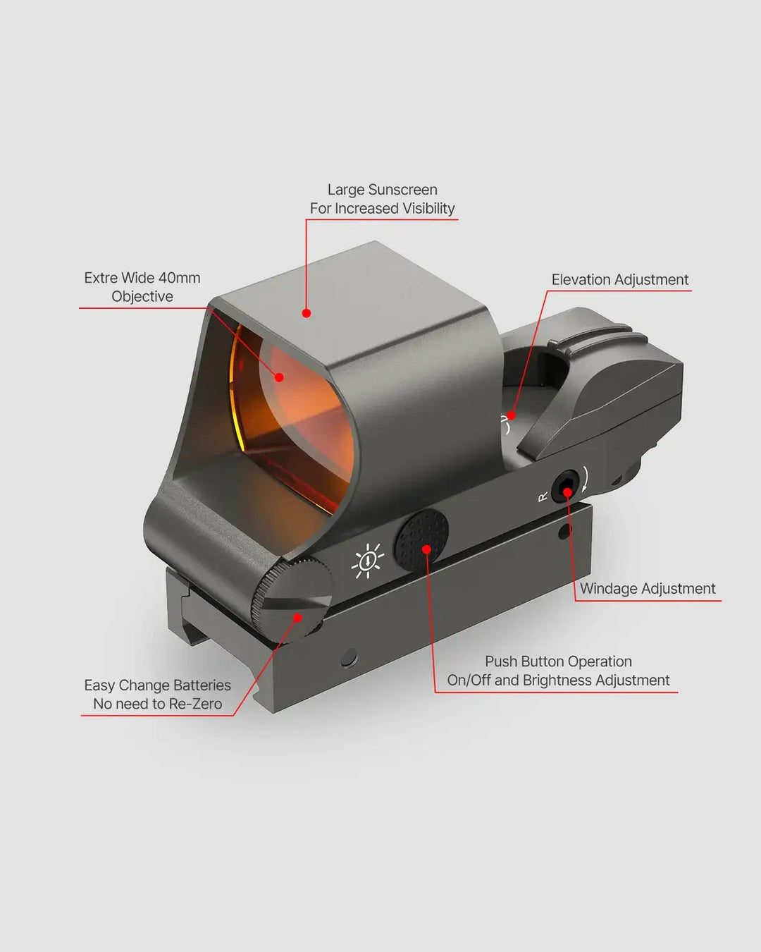 MIRA RS60 Red Dot Reflex Sight Nickel - Multiple Reticle