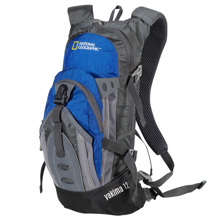 MOCHILA DE HIDRATACIÓN NAT GEO YAKIMA 12L CON SILBATO S.O.S AZUL