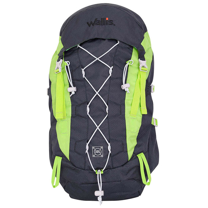 MOCHILA MEDIA MONTAÑA NEGRA/VERDE 30 LTS
