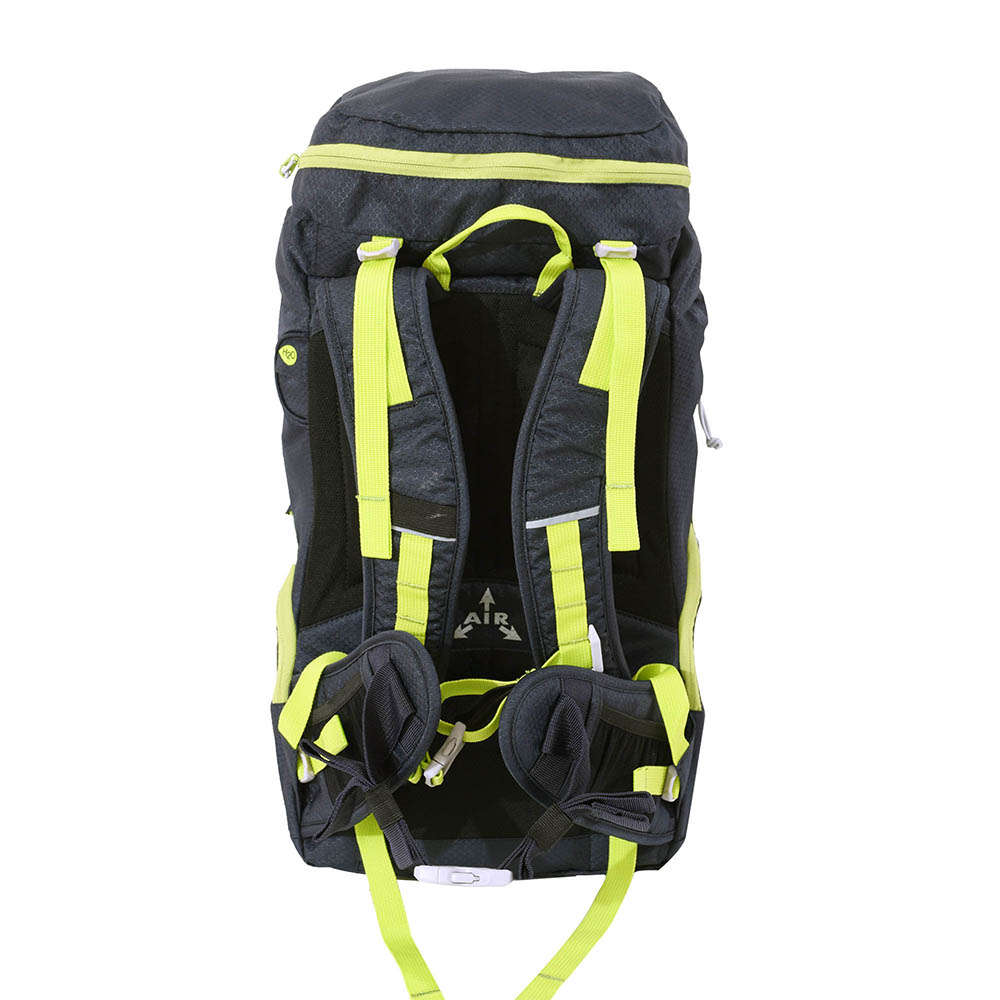 MOCHILA MEDIA MONTAÑA NEGRA/VERDE 30 LTS