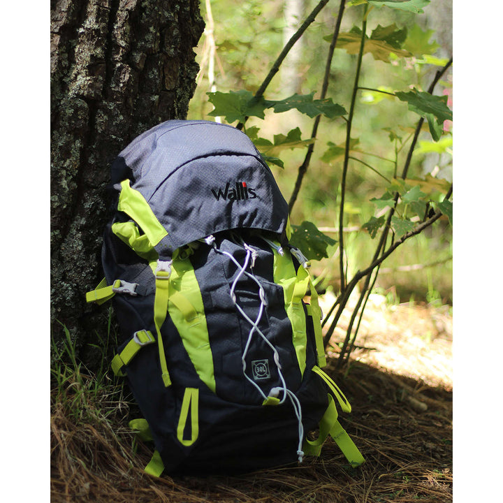 MOCHILA MEDIA MONTAÑA NEGRA/VERDE 30 LTS