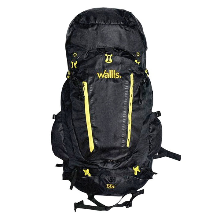 MOCHILA PARA MONTAÑA EIGER 55L SEMI-IMPERMEABLE NEGRA