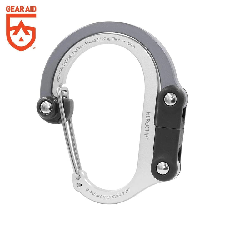 MOSQUETON HEROCLIP PLATA MEDIANO GEAR AID