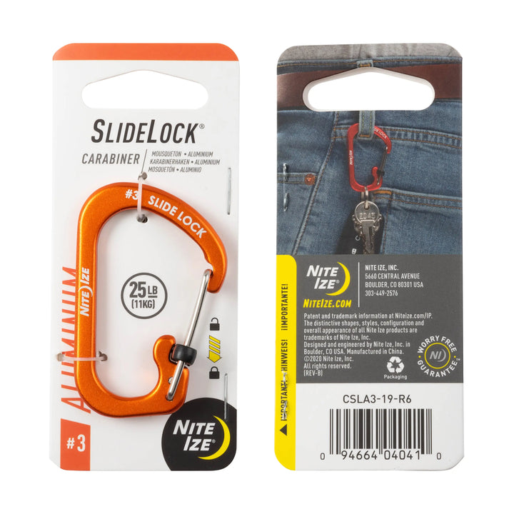 MOSQUETON SIDELOCK ALUMINIO NARANJA #4 NITE IZE