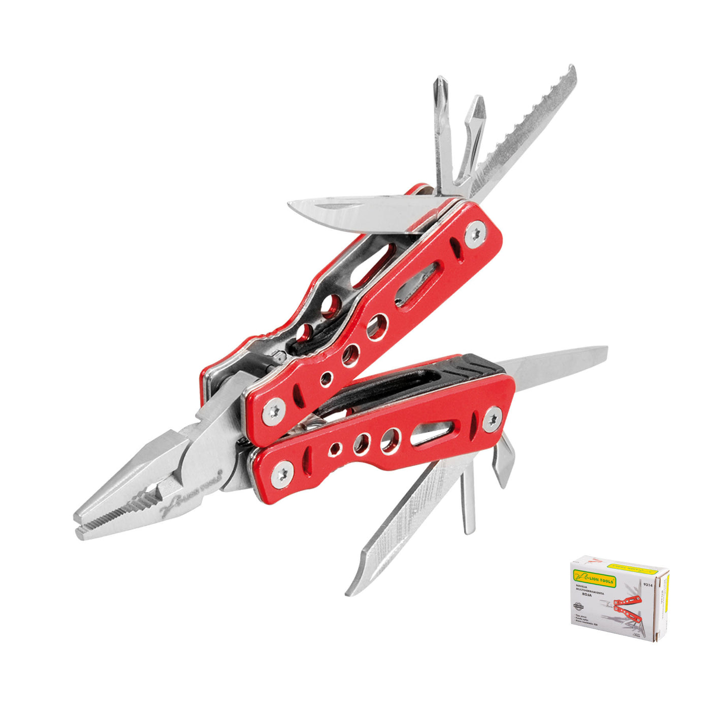 MULTIHERRAMIENTA ROJA FUNDA LION TOOLS