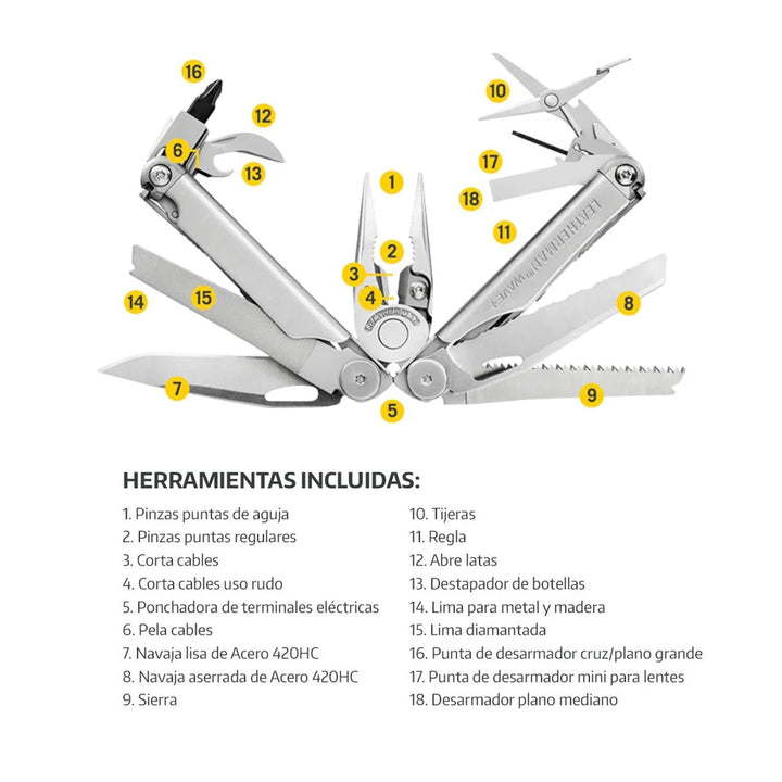 MULTIHERRAMIENTA WAVE-S PLUS SILVER LEATHERMAN