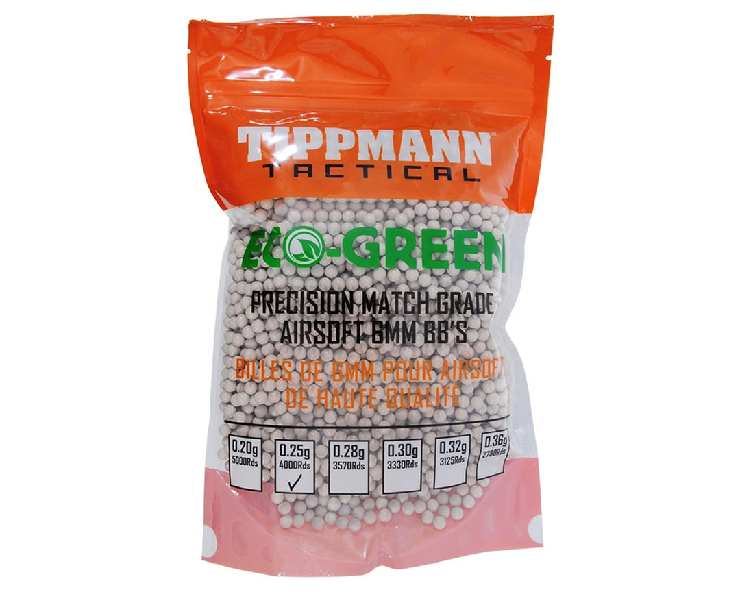 MUNICIONES AIRSOFT TIPPMAN .25gr ECO GREEN 6mm con 4000