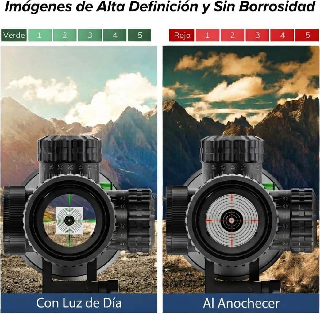 Mira Telescópica BESTSIGHT 6-24x50 con ajuste Paralaje y Nivelador