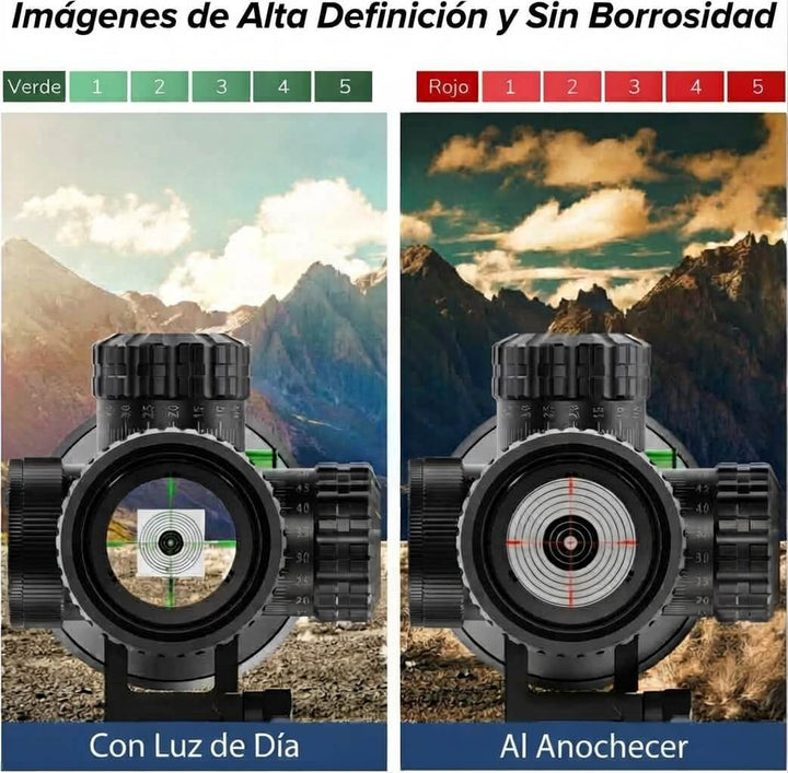 Mira Telescópica BESTSIGHT 6-24x50 con ajuste Paralaje y Nivelador
