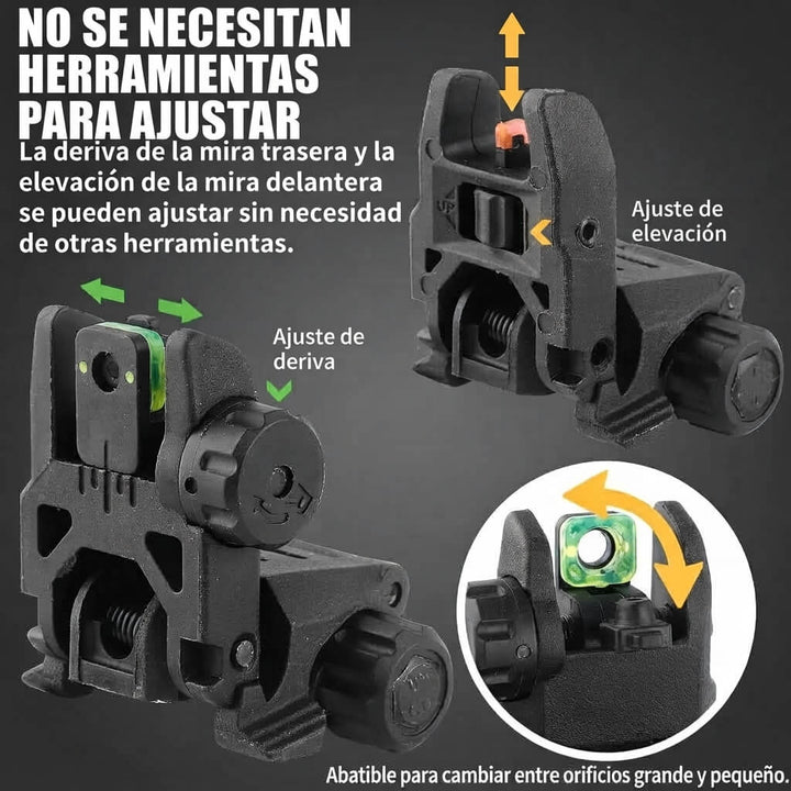 Miras Abatibles Flip-Up con Fibra Optica