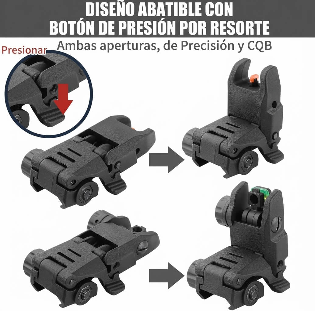 Miras Abatibles Flip-Up con Fibra Optica