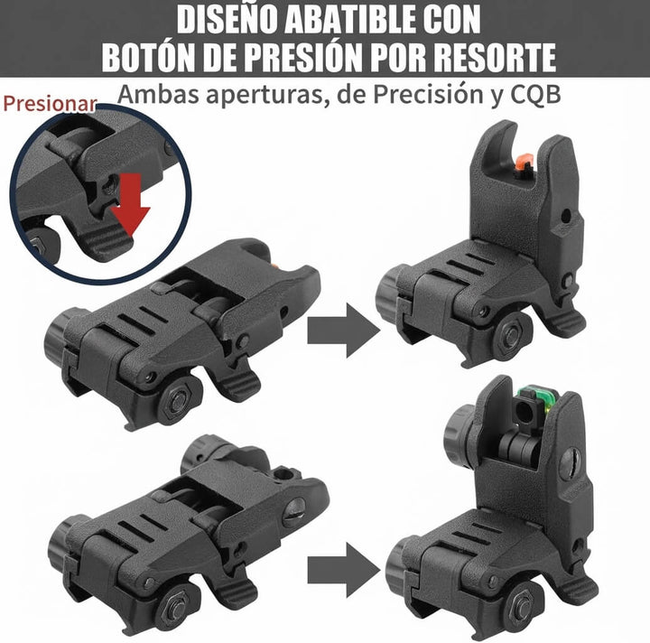 Miras Abatibles Flip-Up con Fibra Optica