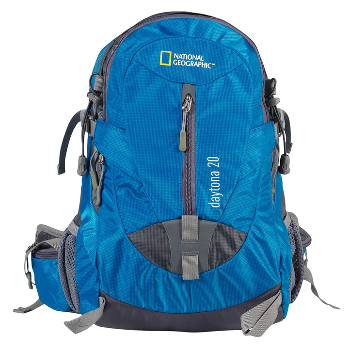 Mochila Para Montaña Nat Geo 20 L Azul/Gris Con Silbato Negro S.O.S.