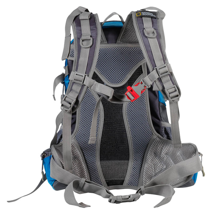 Mochila Para Montaña Nat Geo 20 L Azul/Gris Con Silbato Negro S.O.S.