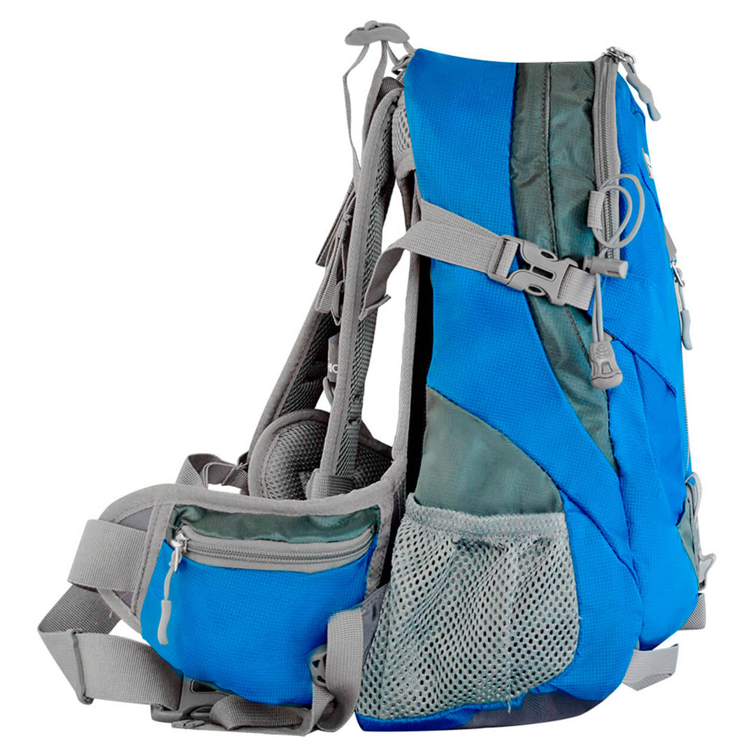 Mochila Para Montaña Nat Geo 20 L Azul/Gris Con Silbato Negro S.O.S.
