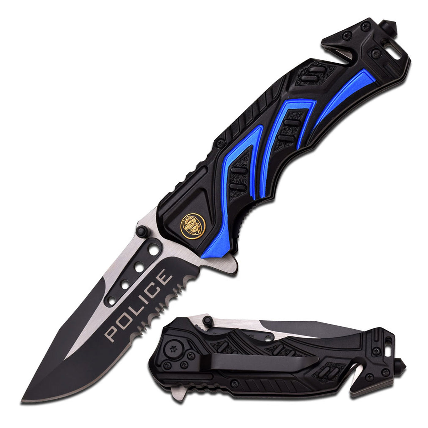 NAVAJA 4.5" CLOSED MTech USA ROMPEVIDRIO BLACK/BLUE