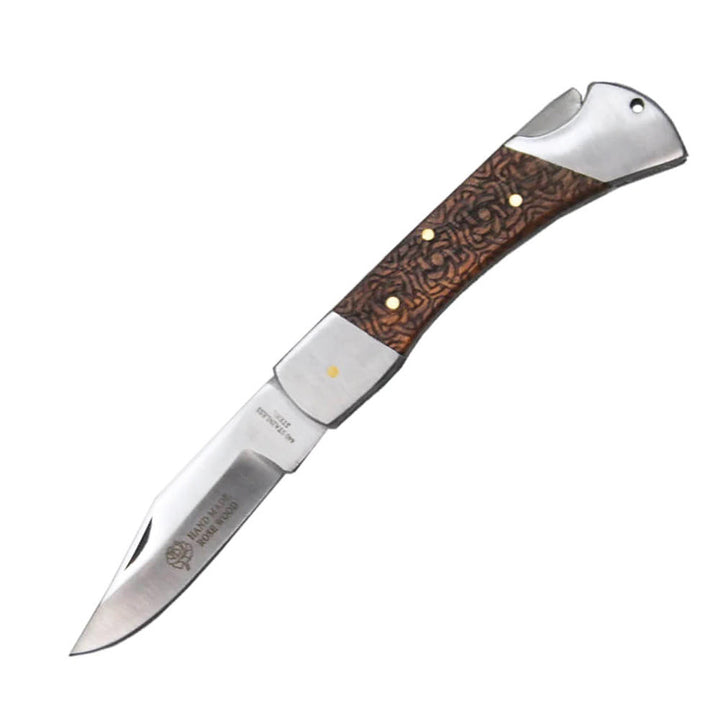 NAVAJA 4" ROSEWOOD hecha a mano con funda de cuero