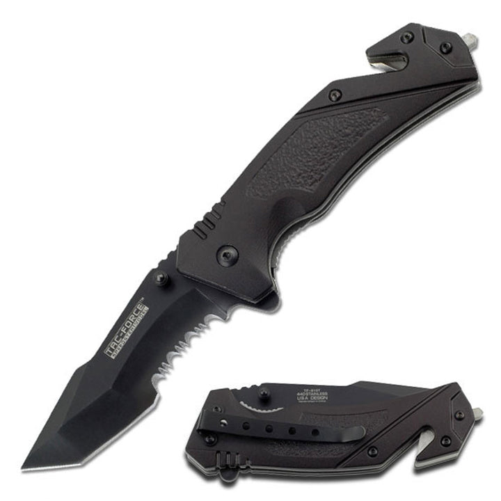 NAVAJA 8.5" Tac-Force Spring Assisted black con cortador de cuerda