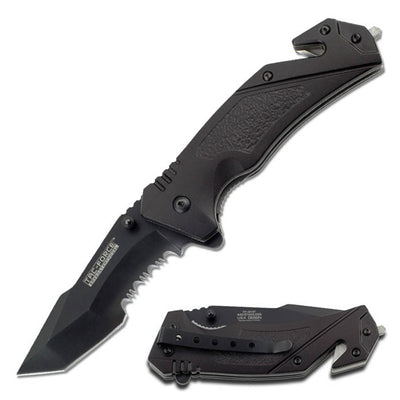 NAVAJA 8.5" Tac-Force Spring Assisted black con cortador de cuerda