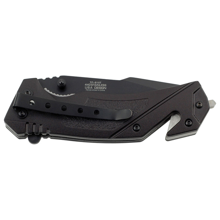 NAVAJA 8.5" Tac-Force Spring Assisted black con cortador de cuerda