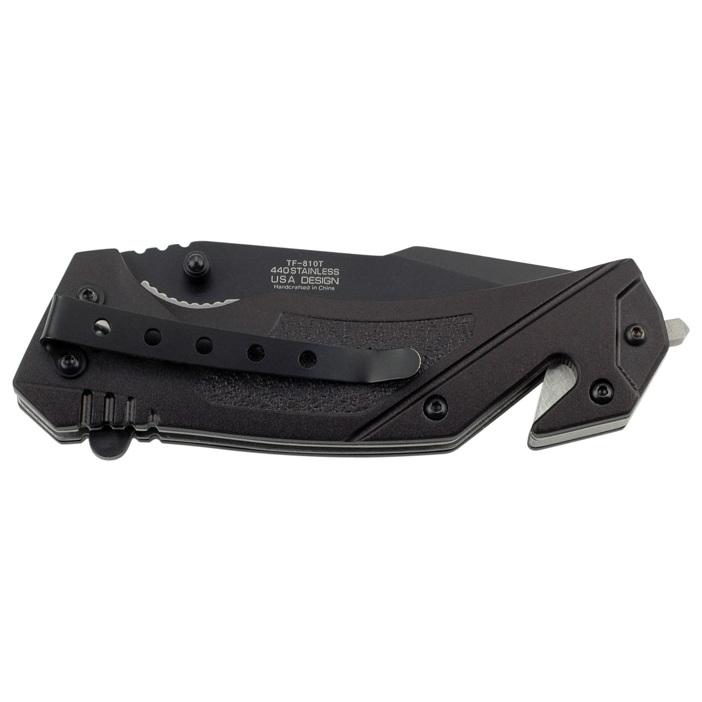 NAVAJA 8.5" Tac-Force Spring Assisted black con cortador de cuerda