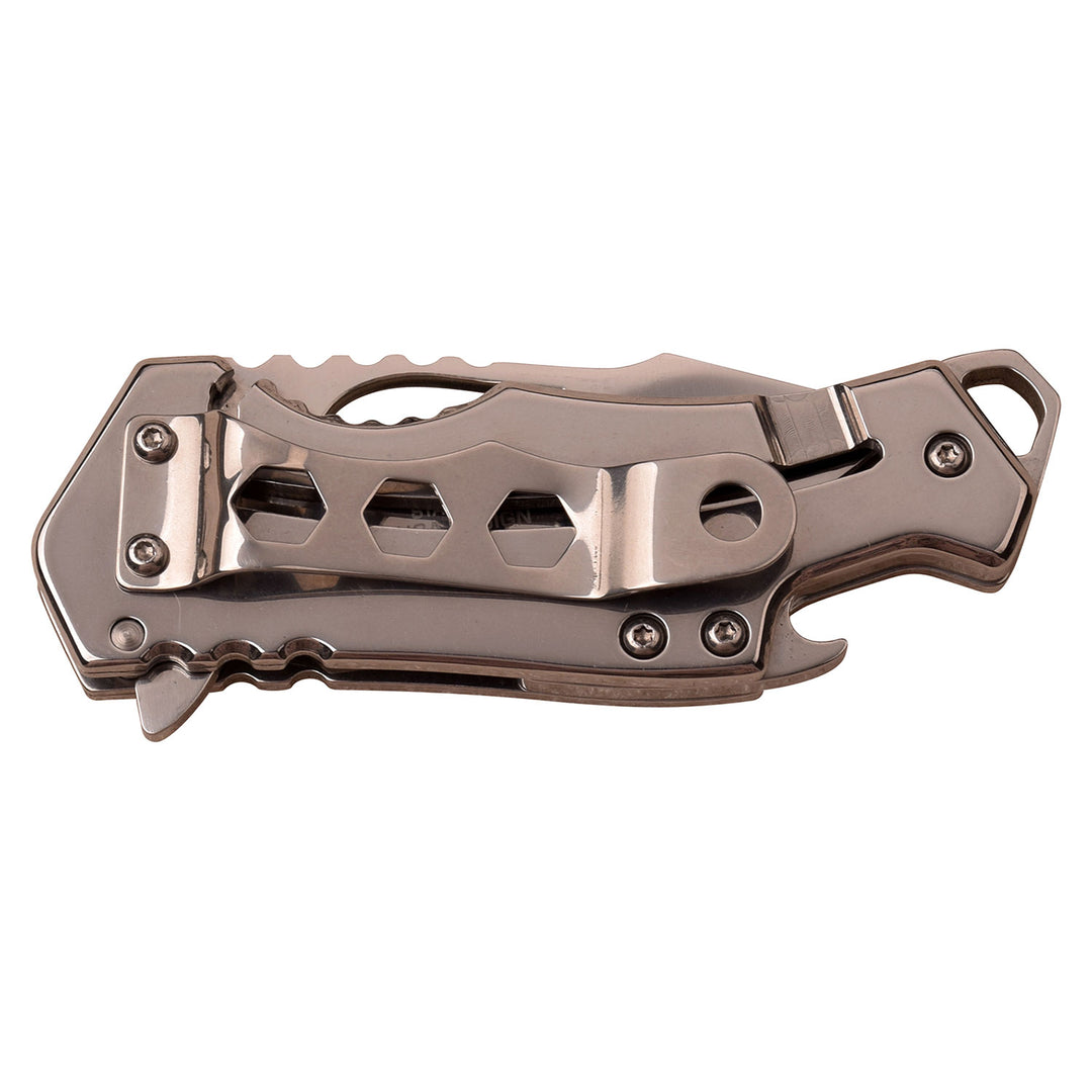 NAVAJA CLIP ACABADO ESPEJO ABRIDOR DE BOTELLA