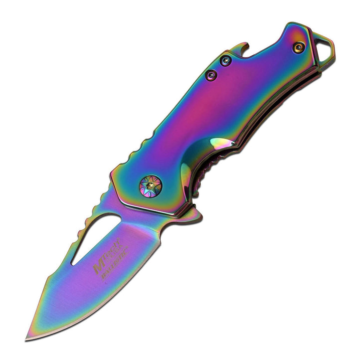 NAVAJA CLIP ACABADO ESPEJO ABRIDOR DE BOTELLA 6" Rainbow