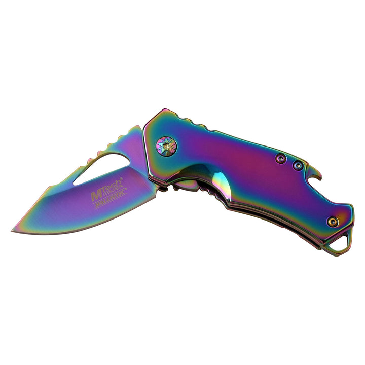 NAVAJA CLIP ACABADO ESPEJO ABRIDOR DE BOTELLA 6" Rainbow