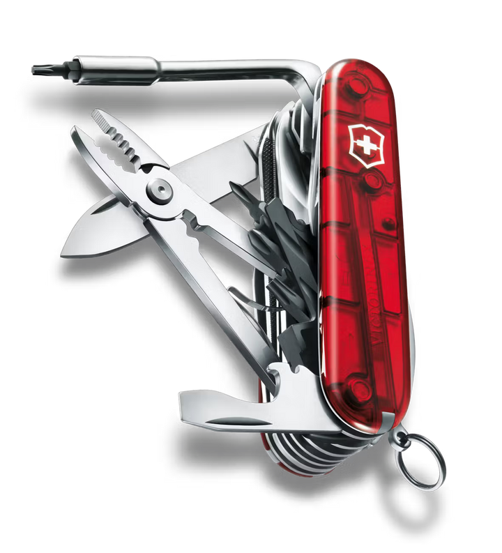 NAVAJA CyberTool L 91MM,39 USOS,RED TRANSPARENT VICTORINOX