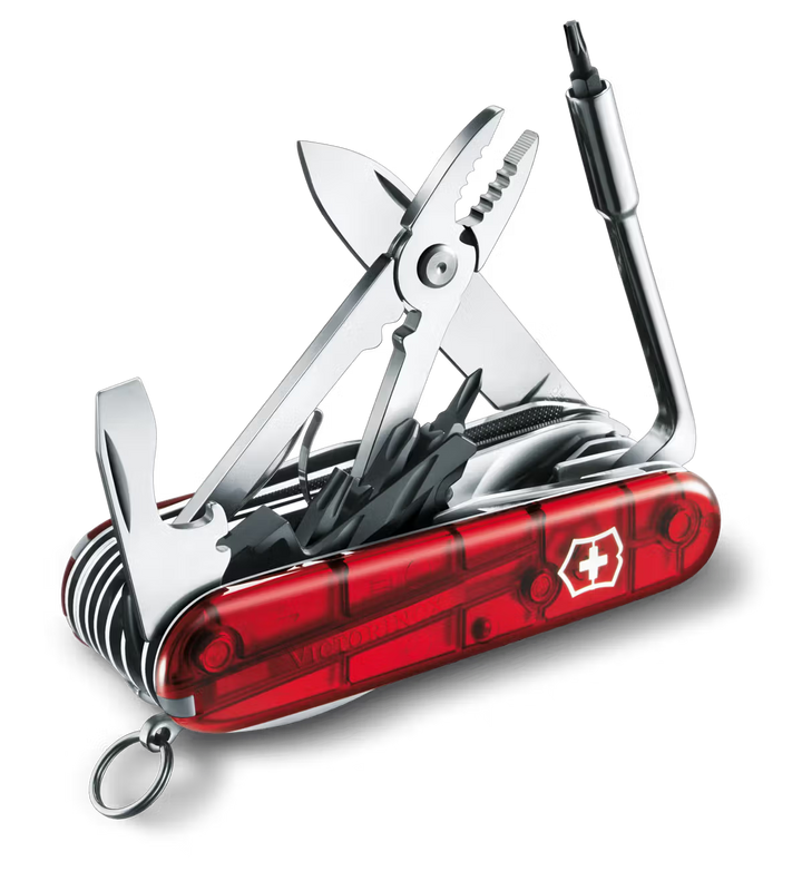 NAVAJA CyberTool L 91MM,39 USOS,RED TRANSPARENT VICTORINOX