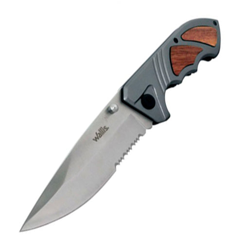 NAVAJA DE BLOQUEO, HOJA 9 CM, MANO T/MADERA