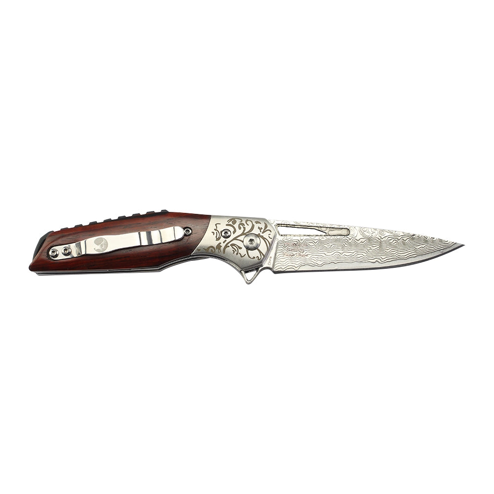 NAVAJA Elk Ridge Damascus Pattern 7" TROPICAL HARDWOOD