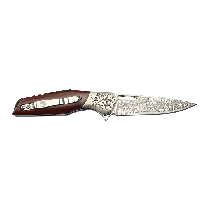 NAVAJA Elk Ridge Damascus Pattern 7" TROPICAL HARDWOOD