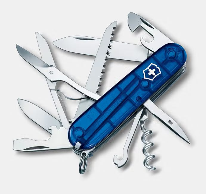 NAVAJA HUNTSMAN BLUE TRANSPARENTE, 15 USOS 91MM VICTORINOX
