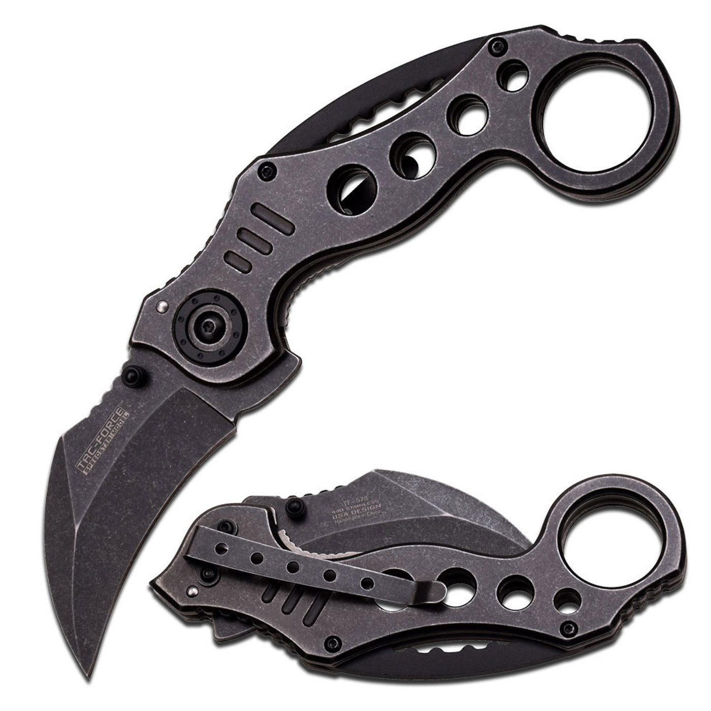 NAVAJA KARAMBIT Tac-Force 5" closed STONEWASHED BLADE
