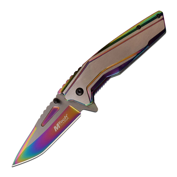 NAVAJA MTECH 7.5" TINITE COATED & SATIN FINISH BLADE Rainbow/Satin