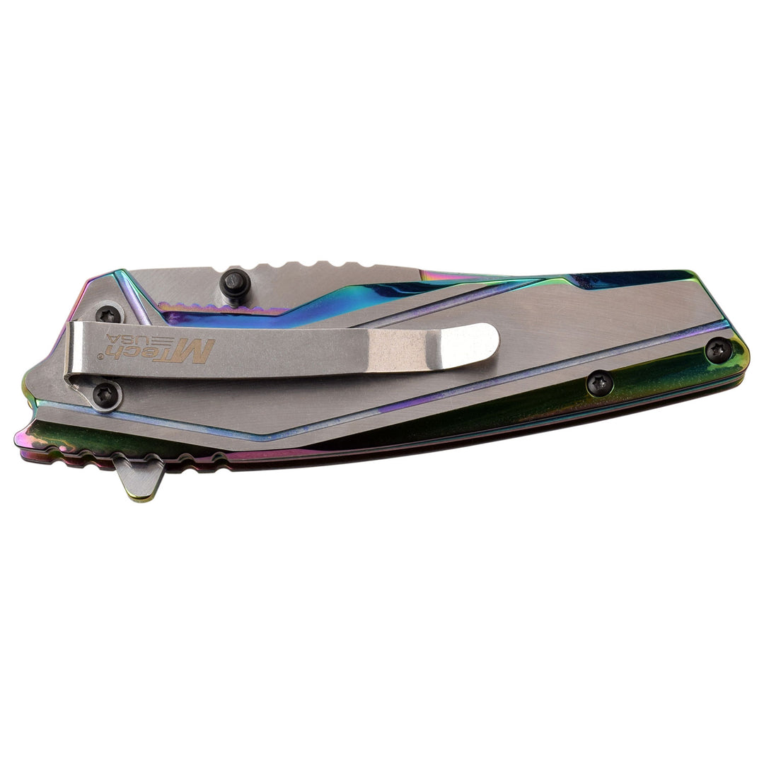 NAVAJA MTECH 7.5" TINITE COATED & SATIN FINISH BLADE Rainbow/Satin