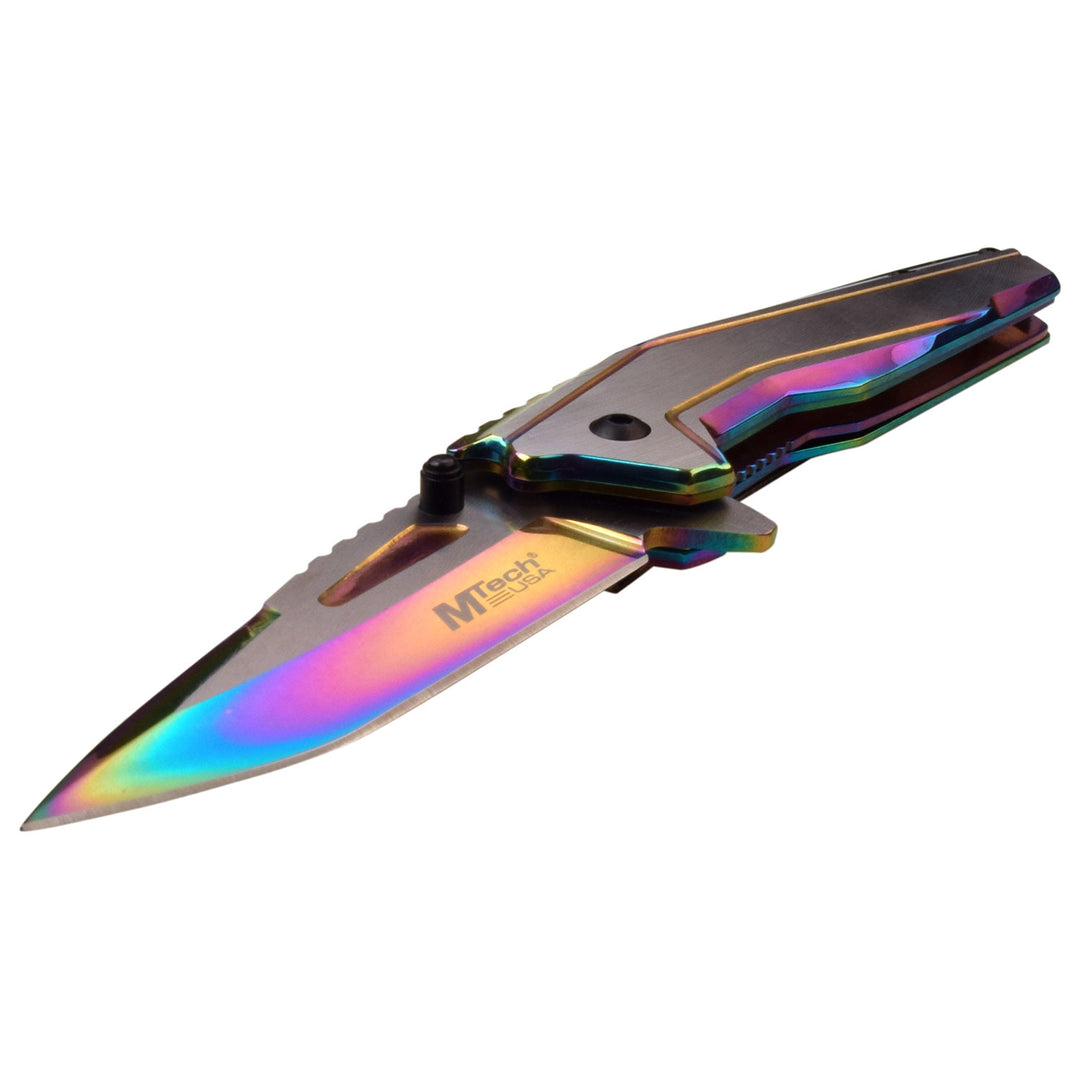 NAVAJA MTECH 7.5" TINITE COATED & SATIN FINISH BLADE Rainbow/Satin