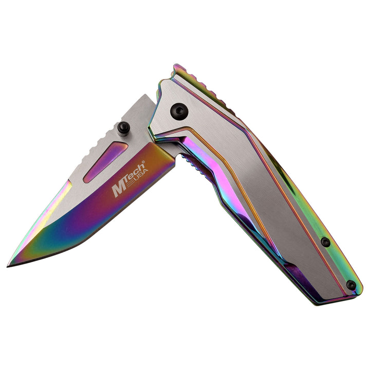 NAVAJA MTECH 7.5" TINITE COATED & SATIN FINISH BLADE Rainbow/Satin