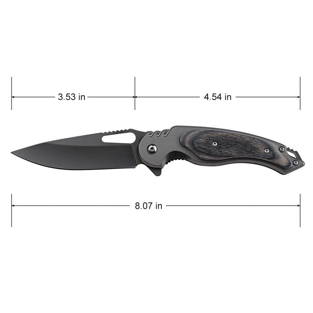 NAVAJA MTECH LINER LOCK 8.07" WOOD GRAY SATIN