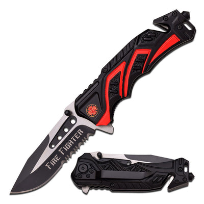 NAVAJA MTech USA 4.5" CLOSED BLACK AND RED TWO TONE ALUM HANDLE